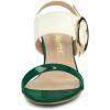 imageAllegra K Womens Slingback Block High Heel SandalsGreen White