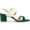 imageAllegra K Womens Slingback Block High Heel SandalsGreen White