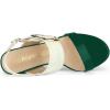 imageAllegra K Womens Slingback Block High Heel SandalsGreen White