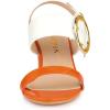 imageAllegra K Womens Slingback Block High Heel SandalsOrange White
