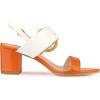 imageAllegra K Womens Slingback Block High Heel SandalsOrange White