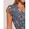 imageAllegra K Womens Summer Floral Dress Flutter Sleeve V Neck Ruffle Casual Beach Vacation Smocked DressesBlue Gray