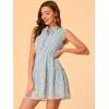 imageAllegra K Womens Summer Floral Ruffle Sleeveless Tie Neck Chiffon Flowy Mini DressBlue