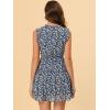 imageAllegra K Womens Summer Floral Ruffle Sleeveless Tie Neck Chiffon Flowy Mini DressNavy Blue