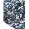 imageAllegra K Womens Summer Floral Ruffle Sleeveless Tie Neck Chiffon Flowy Mini DressNavy Blue