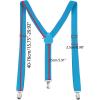 imageAllegra K Womens Suspenders Metal Clips Adjustable Elastic Band Y Shaped SuspenderBlue