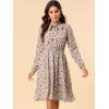 imageAllegra K Womens Tie Neck Dresses Chiffon Long Sleeve Belted Vintage Floral DressBlue