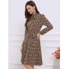 imageAllegra K Womens Tie Neck Dresses Chiffon Long Sleeve Belted Vintage Floral DressBrown
