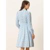 imageAllegra K Womens Tie Neck Dresses Chiffon Long Sleeve Belted Vintage Floral DressLight Blue