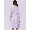 imageAllegra K Womens Tie Neck Dresses Chiffon Long Sleeve Belted Vintage Floral DressLight Purple