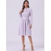 imageAllegra K Womens Tie Neck Dresses Chiffon Long Sleeve Belted Vintage Floral DressLight Purple