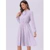 imageAllegra K Womens Tie Neck Dresses Chiffon Long Sleeve Belted Vintage Floral DressLight Purple