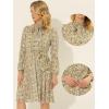 imageAllegra K Womens Tie Neck Dresses Chiffon Long Sleeve Belted Vintage Floral DressNavy Yellow
