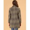 imageAllegra K Womens Turnover Collar Winter Elegant Woolen Blend Long Plaid CoatCoffee