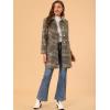 imageAllegra K Womens Turnover Collar Winter Elegant Woolen Blend Long Plaid CoatCoffee