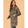 imageAllegra K Womens Turnover Collar Winter Elegant Woolen Blend Long Plaid CoatCoffee