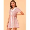 imageAllegra K Womens Valentines Day Cotton Collared Floral Print Button Down Belted Waist Shirt DressPink