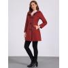 imageAllegra K Womens Winter Overcoat Midthigh Hooded Toggle Duffle Long CoatDark Red
