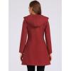 imageAllegra K Womens Winter Overcoat Midthigh Hooded Toggle Duffle Long CoatDark Red