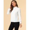 imageAllegra K Womens Work Button Down Shirt Lace Trim Business Casual Long Sleeve Blouse TopWhite
