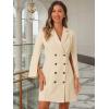 imageAllegra K Womens Work Dresses Slit Sleeve 2025 Fall Belted Double Breasted Business Blazer DressBeige