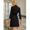 imageAllegra K Womens Work Dresses Slit Sleeve 2025 Fall Belted Double Breasted Business Blazer DressBlack
