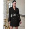 imageAllegra K Womens Work Dresses Slit Sleeve 2025 Fall Belted Double Breasted Business Blazer DressBlack