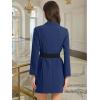 imageAllegra K Womens Work Dresses Slit Sleeve 2025 Fall Belted Double Breasted Business Blazer DressDark Blue