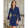imageAllegra K Womens Work Dresses Slit Sleeve 2025 Fall Belted Double Breasted Business Blazer DressDark Blue
