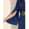 imageAllegra K Womens Work Dresses Slit Sleeve 2025 Fall Belted Double Breasted Business Blazer DressDark Blue