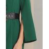 imageAllegra K Womens Work Dresses Slit Sleeve 2025 Fall Belted Double Breasted Business Blazer DressGreen