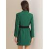 imageAllegra K Womens Work Dresses Slit Sleeve 2025 Fall Belted Double Breasted Business Blazer DressGreen
