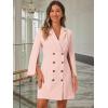 imageAllegra K Womens Work Dresses Slit Sleeve 2025 Fall Belted Double Breasted Business Blazer DressPink