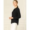 imageAllegra K Womens Work Office Tops Bow Tie Neck Button Decor Casual 2024 Spring Long Sleeve Shirt BlousesBlack
