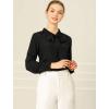 imageAllegra K Womens Work Office Tops Bow Tie Neck Button Decor Casual 2024 Spring Long Sleeve Shirt BlousesBlack