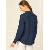 imageAllegra K Womens Work Office Tops Bow Tie Neck Button Decor Casual 2024 Spring Long Sleeve Shirt BlousesDeep Blue