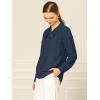 imageAllegra K Womens Work Office Tops Bow Tie Neck Button Decor Casual 2024 Spring Long Sleeve Shirt BlousesDeep Blue