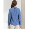 imageAllegra K Womens Work Office Tops Bow Tie Neck Button Decor Casual 2024 Spring Long Sleeve Shirt BlousesGrey Blue