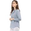 imageAllegra K Womens Work Office Tops Bow Tie Neck Button Decor Casual 2024 Spring Long Sleeve Shirt BlousesLight Blue