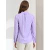 imageAllegra K Womens Work Office Tops Bow Tie Neck Button Decor Casual 2024 Spring Long Sleeve Shirt BlousesLight Purple