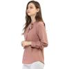 imageAllegra K Womens Work Office Tops Bow Tie Neck Button Decor Casual 2024 Spring Long Sleeve Shirt BlousesPink