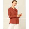imageAllegra K Womens Work Office Tops Bow Tie Neck Button Decor Casual 2024 Spring Long Sleeve Shirt BlousesRed