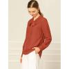 imageAllegra K Womens Work Office Tops Bow Tie Neck Button Decor Casual 2024 Spring Long Sleeve Shirt BlousesRed
