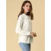 imageAllegra K Womens Work Office Tops Bow Tie Neck Button Decor Casual 2024 Spring Long Sleeve Shirt BlousesWhite