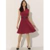 imageAllegra K Work Dress for Womens Fit and Flare Professional Spring 2025 DressesWine Red