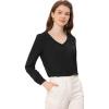 imageAllegra K Chiffon Blouse for Womens V Neck Long Sleeve Business Causal ShirtBlack