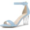 imageAllegra K Womens Ankle Strap Clear Heel Chunky Heels SandalsSky Blue