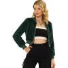 imageAllegra K Womens Faux Fur Coats Long Sleeve 2023 Fall Zipper Up Crop JacketDark Green