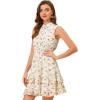 imageAllegra K Womens Floral Chiffon Dresses Smocked Mini Sleeveless ALine DressWhitefloral