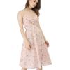 imageAllegra K Womens Floral Twist Front Knee Length Summer Adjustable Strap DressPink
